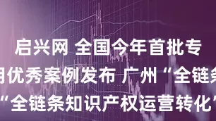 启兴网 全国今年首批专利转化运用优秀案例发布 广州“全链条知识产权运营转化”入选