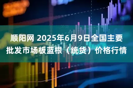 顺阳网 2025年6月9日全国主要批发市场板蓝根（统货）价格行情